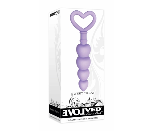 Evolved Novelties Sweet Treat Silicone Heart Beads Purple 19 cm