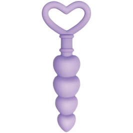Evolved Novelties Sweet Treat Silicone Heart Beads Purple 19 cm