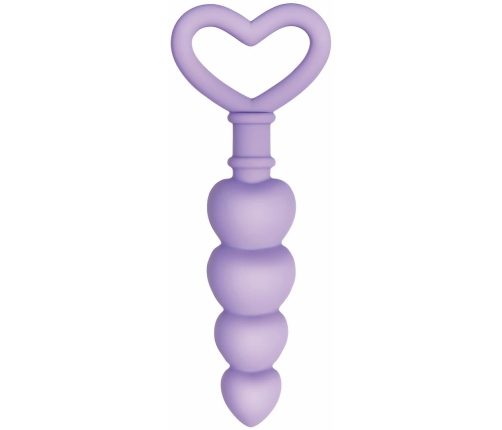 Evolved Novelties Sweet Treat Silicone Heart Beads Purple 19 cm