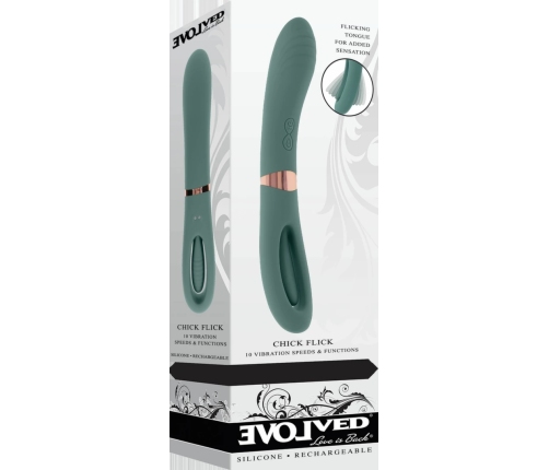 Evolved Novelties Chick Flick Dual-Ended Silicone Device Green