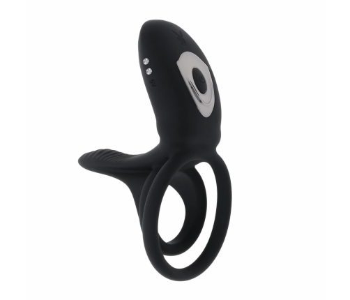 Playboy Just Right Black Dual Silicone Vibrating Ring System