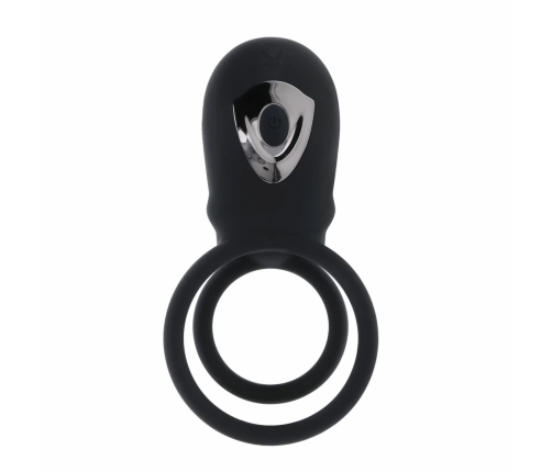 Playboy Just Right Black Dual Silicone Vibrating Ring System