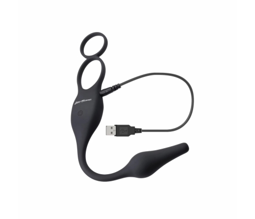 Evolved Novelties Plug & Tug Black Dual Stimulation Silicone System