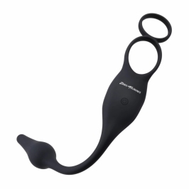 Evolved Novelties Plug & Tug Black Dual Stimulation Silicone System