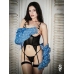 Obsessive Euridia Corset Set Black - Elegant Adjustable Lingerie Ensemble