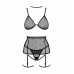 Obsessive Freedom Anniverse Four-Piece Lingerie Set Black Adjustable 2XL/3XL