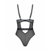 Obsessive Vila Blanes Teddy Black & Beige Adjustable Lingerie Bodysuit