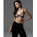 Obsessive Vila Blanes Bra Black - Floral Embroidery & Gold Accents