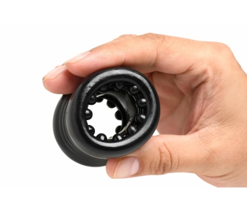 XR Brands Ball Stack Anatomical Ball Stretcher Black TPE Flexible
