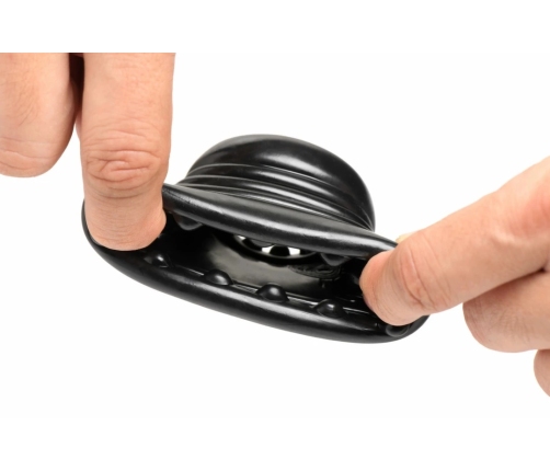 XR Brands Ball Stack Anatomical Ball Stretcher Black TPE Flexible