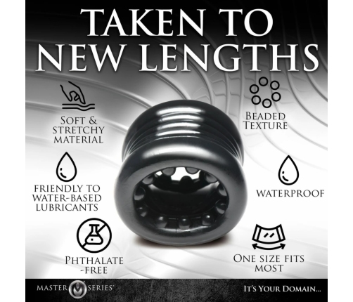 XR Brands Ball Stack Anatomical Ball Stretcher Black TPE Flexible