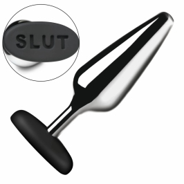 XR Brands Intimate Metal Plug Silver - Silicone Base, Medium Size