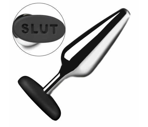 XR Brands Intimate Metal Plug Silver - Silicone Base, Medium Size