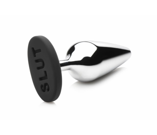 XR Brands Intimate Metal Plug Silver - Silicone Base, Medium Size