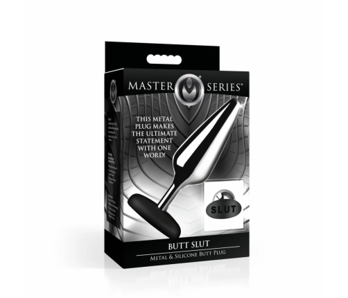 XR Brands Intimate Metal Plug Silver - Silicone Base, Medium Size