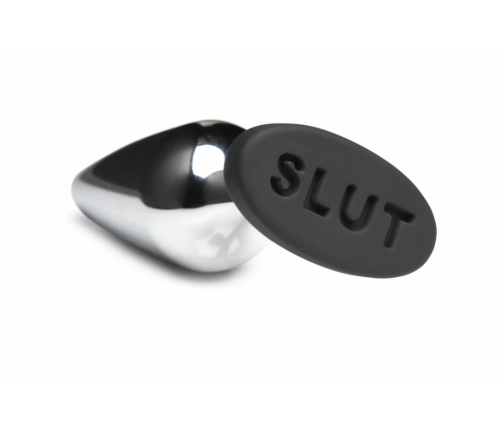 XR Brands Intimate Metal Plug Silver - Silicone Base, Medium Size