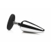 XR Brands Intimate Metal Plug Silver - Silicone Base, Medium Size