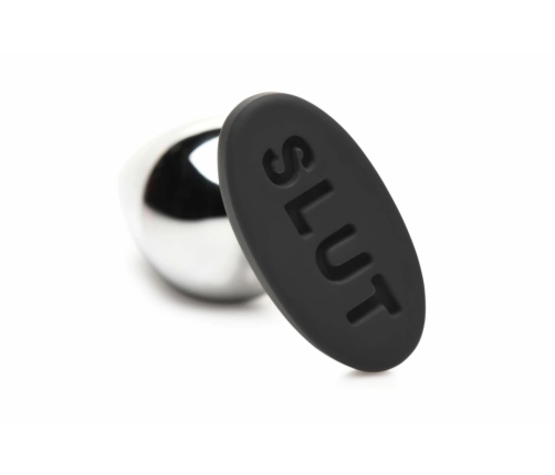 XR Brands Intimate Metal Plug Silver - Silicone Base, Medium Size