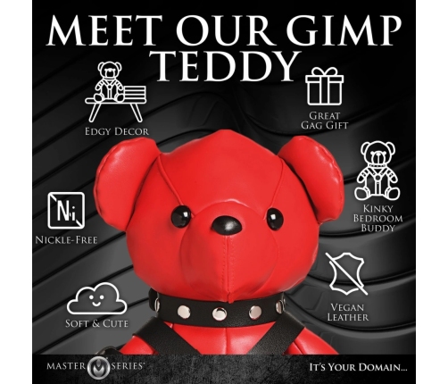 XR Brands Gimp Bear Red Vegan Leather Collectible Plush Toy