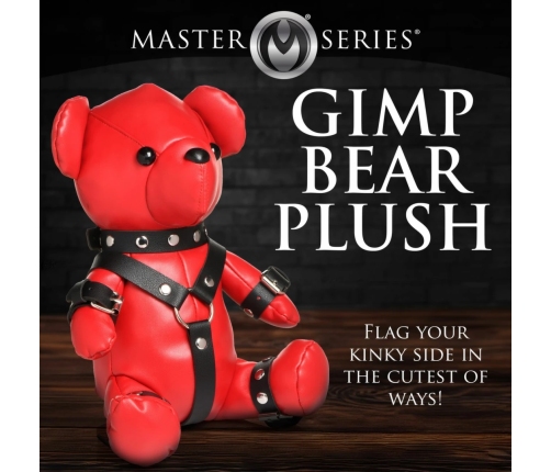 XR Brands Gimp Bear Red Vegan Leather Collectible Plush Toy