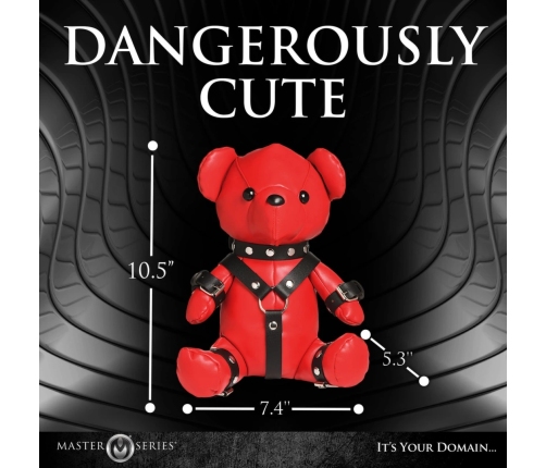 XR Brands Gimp Bear Red Vegan Leather Collectible Plush Toy