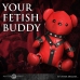 XR Brands Gimp Bear Red Vegan Leather Collectible Plush Toy