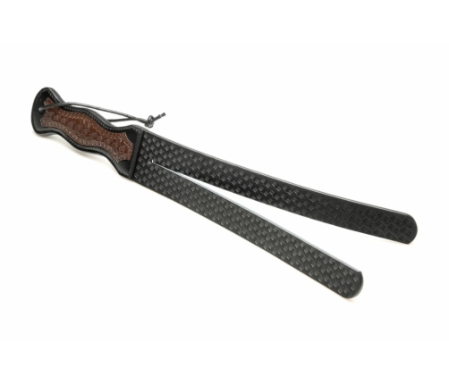 XR Brands Scottish Tawse Black - Vegan Leather Impact Tool, 45 cm
