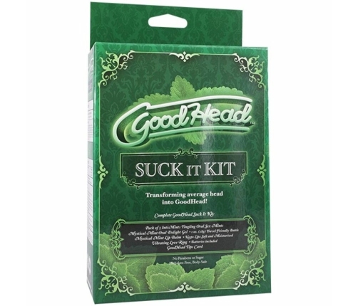 Doc Johnson GoodHead Suck It Kit Mint - Care Set with Vibrating Ring
