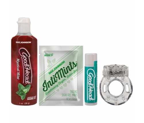 Doc Johnson GoodHead Suck It Kit Mint - Care Set with Vibrating Ring