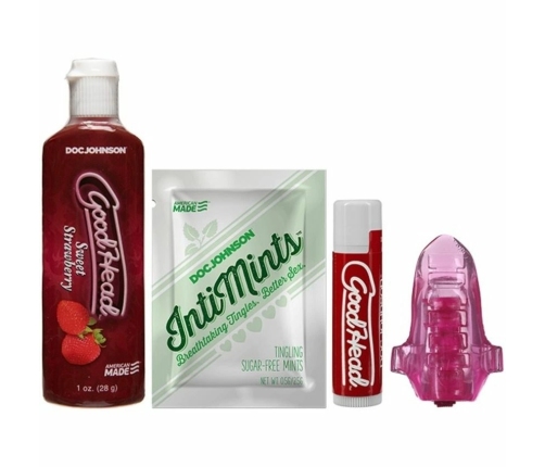 Doc Johnson GoodHead Oral Care Set Strawberry Flavor 29ml Vibrating Ring