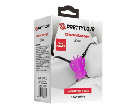 Pretty Love Sloane Intimate Silicone Butterfly Massager, Purple
