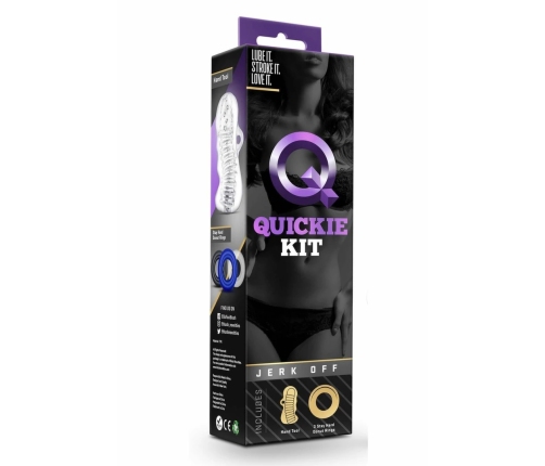Blush Quickie Kit Flexible Sleeve & 3-Piece Support Ring Set Transparent