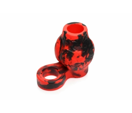 XR Brands Hell Hound Silicone Red Ball Ring & Stretcher, 88.9 mm