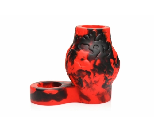 XR Brands Hell Hound Silicone Red Ball Ring & Stretcher, 88.9 mm