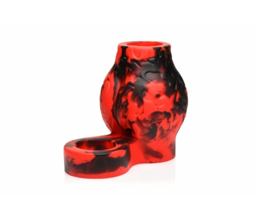 XR Brands Hell Hound Silicone Red Ball Ring & Stretcher, 88.9 mm