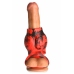 XR Brands Hell Hound Silicone Red Ball Ring & Stretcher, 88.9 mm