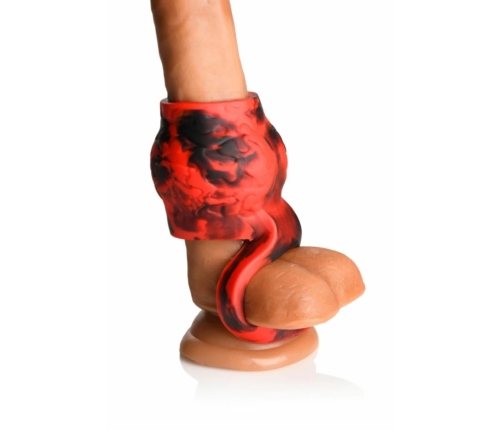 XR Brands Hell Hound Silicone Ball Stretcher Sleeve Red 68.6mm