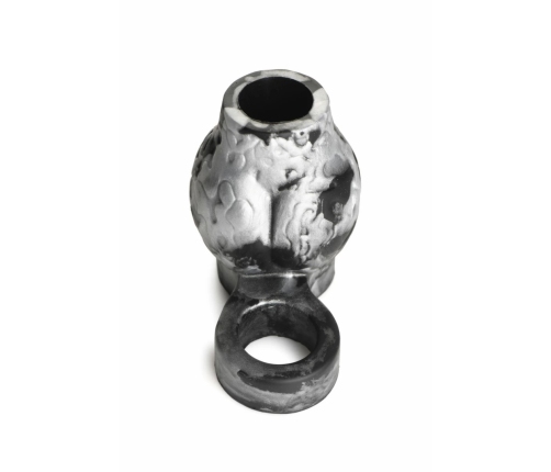 XR Brands Night Prowler Silicone Support Ring with Ball Stretcher, Gray