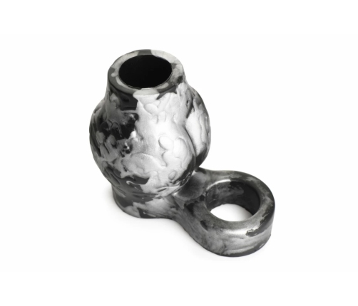 XR Brands Night Prowler Silicone Support Ring with Ball Stretcher, Gray