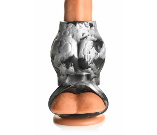XR Brands Night Prowler Silicone Support Ring with Ball Stretcher, Gray