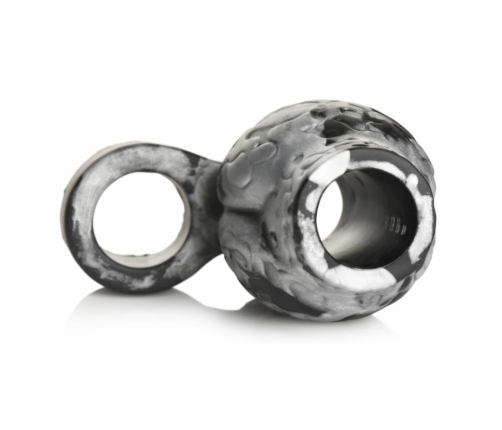 XR Brands Night Prowler Silicone Support Ring with Ball Stretcher, Gray