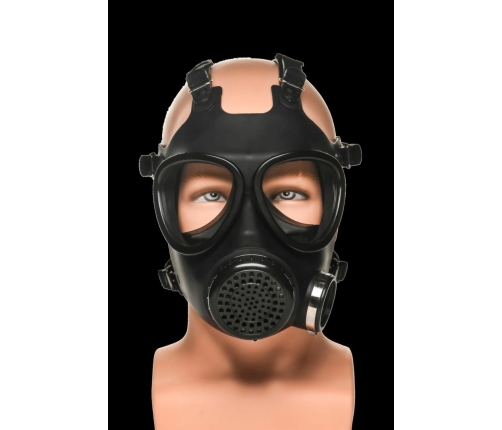 XR Brands Intimate Inhaler Gas Mask Black & White with Adjustable Straps