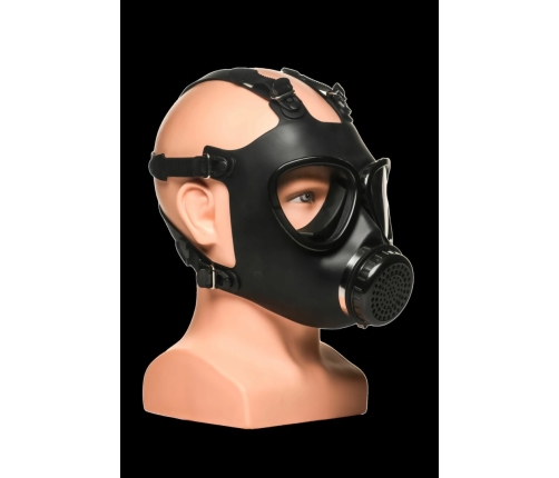 XR Brands Intimate Inhaler Gas Mask Black & White with Adjustable Straps