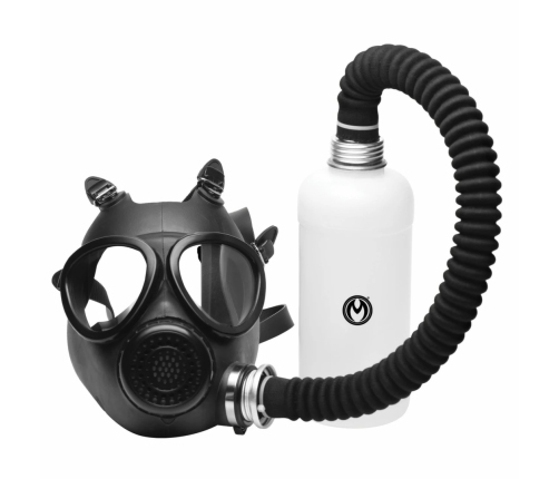 XR Brands Intimate Inhaler Gas Mask Black & White with Adjustable Straps