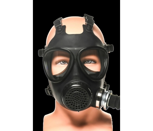 XR Brands Intimate Inhaler Gas Mask Black & White with Adjustable Straps
