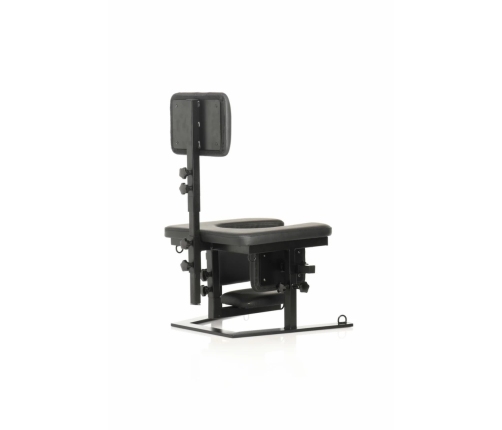 XR Brands Pleasure Throne Adjustable Support Chair Black Vegan Leather