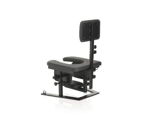 XR Brands Pleasure Throne Adjustable Support Chair Black Vegan Leather