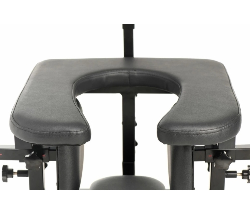 XR Brands Pleasure Throne Adjustable Support Chair Black Vegan Leather