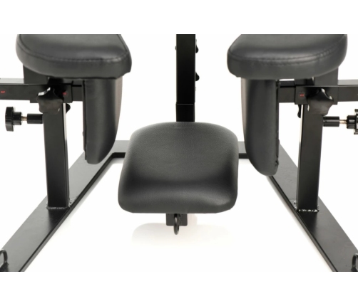 XR Brands Pleasure Throne Adjustable Support Chair Black Vegan Leather