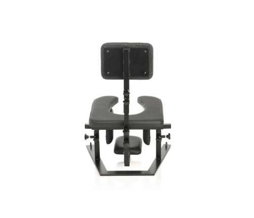 XR Brands Pleasure Throne Adjustable Support Chair Black Vegan Leather